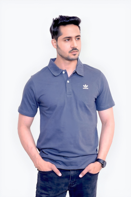Trefoilo Essentials Polo Tee- Dark Grey